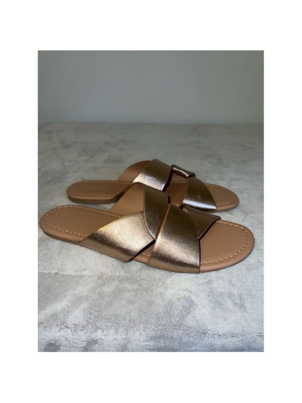 Old Navy Metallic Flats Mules Slides Sandals Womens 9
